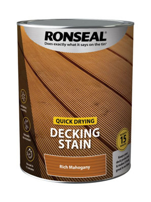 Ronseal 39083 Quick Drying Decking Stain Rich Mahogany 5 litre RSLQDDSRM5L