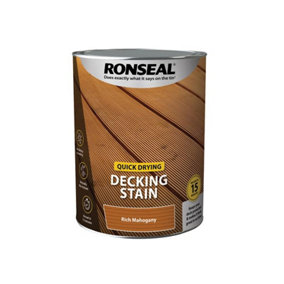 Ronseal 39083 Quick Drying Decking Stain Rich Mahogany 5 litre RSLQDDSRM5L