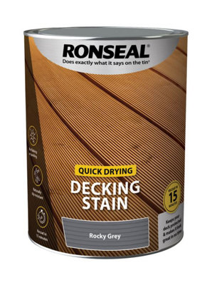 Ronseal 39085 Quick Drying Decking Stain Rocky Grey 5 litre RSLQDDSRG5L