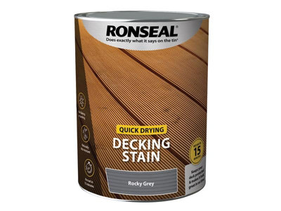Ronseal 39085 Quick Drying Decking Stain Rocky Grey 5 litre RSLQDDSRG5L