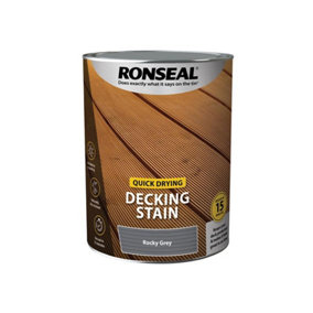 Ronseal 39085 Quick Drying Decking Stain Rocky Grey 5 litre RSLQDDSRG5L