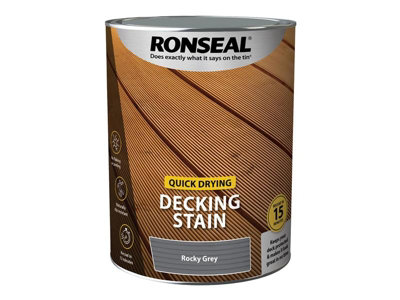 Ronseal 39085 Quick Drying Decking Stain Rocky Grey 5 litre RSLQDDSRG5L