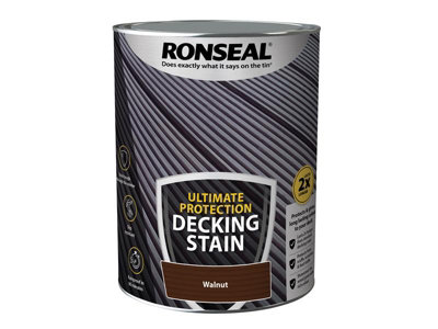 Ronseal 39105 Ultimate Protection Decking Stain Walnut 5 litre RSLNUDSWN5L