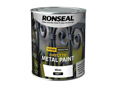 Ronseal 39201 Direct to Metal Paint White Matt 750ml RSLDTMWM750