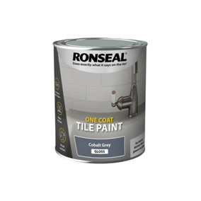 Ronseal 39376 One Coat Tile Paint Cobalt Grey Gloss 750ml RSLOCTPGG750