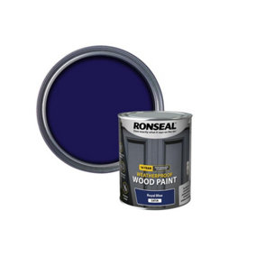 Ronseal 39397 10 Year Weatherproof Wood Paint Royal Blue Satin 750ml RSL39397