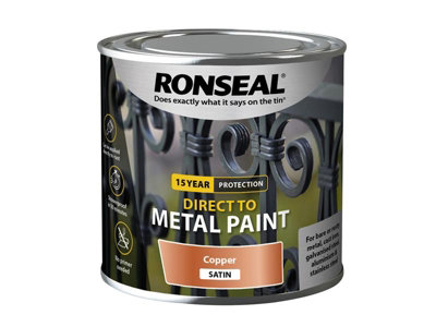 Ronseal 39406 Direct to Metal Paint Copper Satin 250ml RSLDTMCS250