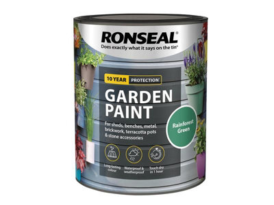 Ronseal 39438 Garden Paint Rainforest Green 750ml RSLGPRG750