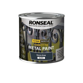 Ronseal Direct to Metal Paint Gloss 250ml Storm Grey