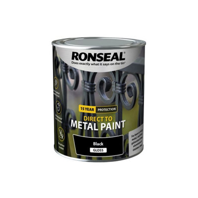 Ronseal Direct to Metal Paint Gloss 750ml Black
