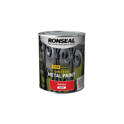 Ronseal Direct to Metal Paint Gloss 750ml Chilli Red