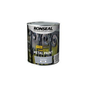 Ronseal Direct to Metal Paint Gloss 750ml Steel Grey