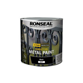 Ronseal Direct to Metal Paint Matt 2.5L Black