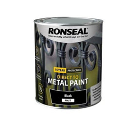 Ronseal Direct to Metal Paint Matt 750ml Black