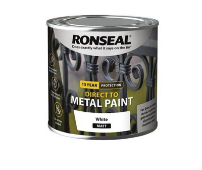 Ronseal Direct to Metal Paint Matt White 250ml
