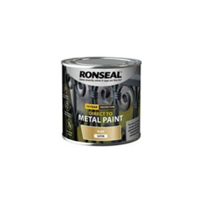 Ronseal Direct to Metal Paint Satin 250ml GOLD