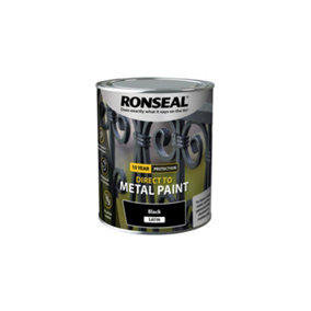Ronseal Direct to Metal Paint Satin 750ml  Black