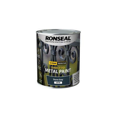 Ronseal Direct to Metal Paint Satin 750ml Storm Grey