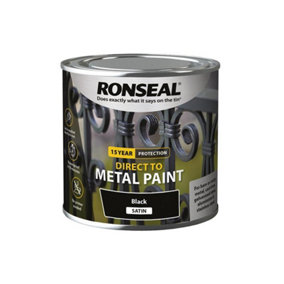 Ronseal Direct to Metal Paint Satin Black 250ml