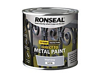 Ronseal Direct to Metal Paint Satin Steel Grey 250ml