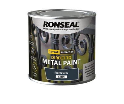 Ronseal Direct to Metal Paint Satin Storm Grey 250ml