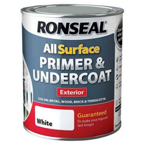 Ronseal Exterior All Surface Primer & Undercoat - White - 750ml