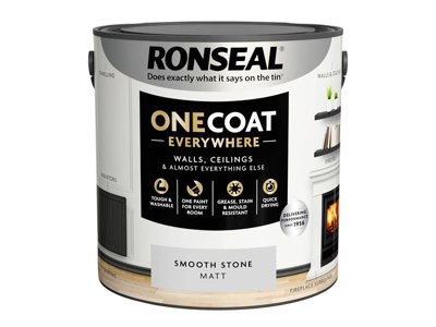 Ronseal KCB.7015103.12704.76 One Coat Everywhere Interior Paint Almond Matt 2.5 litre RSLOCEAM25L