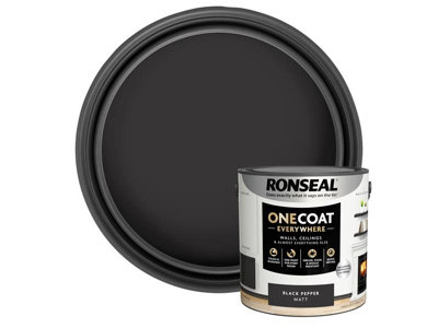 Ronseal KCB.7015103.12904.76 One Coat Everywhere Interior Paint Black Pepper Matt 2.5 litre RSLOCEBPM25L