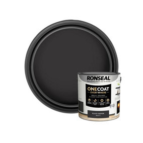 Ronseal KCB.7015103.12904.76 One Coat Everywhere Interior Paint Black Pepper Matt 2.5 litre RSLOCEBPM25L