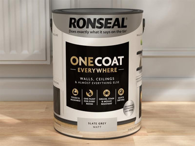 Ronseal KCB.7015103.20104.76 One Coat Everywhere Interior Slate Grey Matt 5 litre RSLOCESGM5L