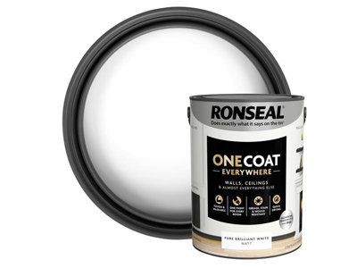 Ronseal KCB.7015103.20104.81 One Coat Everywhere Interior Paint Pure Brilliant White Matt 5 litre RSLOCEBWM5L
