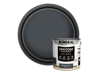 Ronseal KCB.7015103.22104.76 One Coat Everywhere Interior Paint Charcoal Grey Matt 2.5 litre RSLOCECGM25L