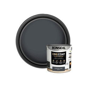 Ronseal KCB.7015103.22104.76 One Coat Everywhere Interior Paint Charcoal Grey Matt 2.5 litre RSLOCECGM25L