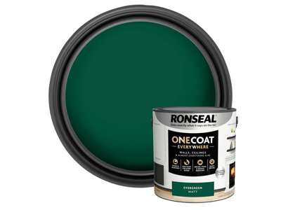 Ronseal KCB.7015103.62504.76 One Coat Everywhere Interior Paint Evergreen Matt 2.5 litre RSLOCEEM25L