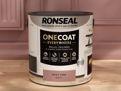 Ronseal KCB.7015103.82304.76 One Coat Everywhere Interior Paint Hazy Pink Matt 2.5 litre RSLOCEHPM25L