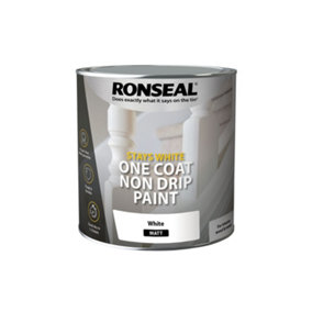Ronseal One Coat Stays White Non Drip Paint Matt White 2.5L