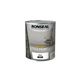 Ronseal One Coat Tile Paint White Satin 750ml