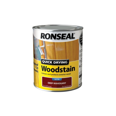 Ronseal Quick Drying Woodstain Satin Deep Mahogany 750ml