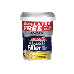 Ronseal - Smooth Finish Multipurpose Wall Filler Ready Mixed 600g +50%