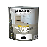 Ronseal Stays White 2 in 1 Primer and Paint Matt 2.5L White