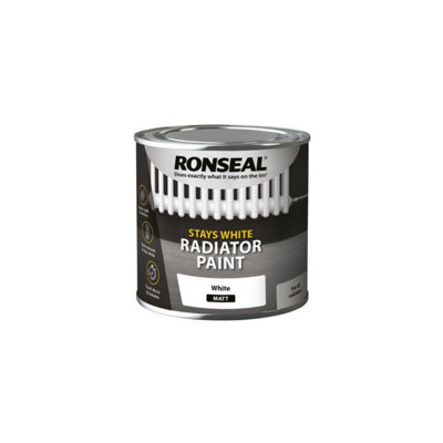 Ronseal Stays White Radiator Paint White Matt 250ml