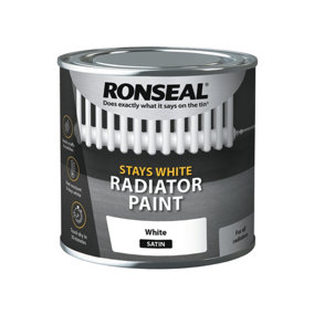 Ronseal Stays White Radiator Paint White Satin 250ml