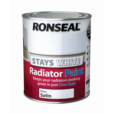 Ronseal Stays White Radiator Paint White Satin 750ml