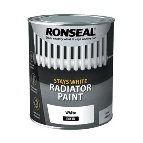 Ronseal Stays White Radiator Paint White Satin 750ml