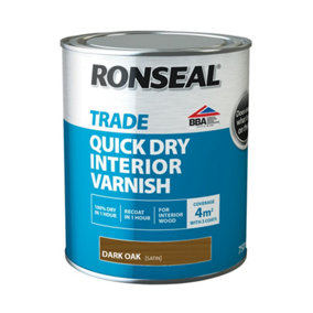 Ronseal Trade Quick Dry Interior Varnish Dark Oak 750ml