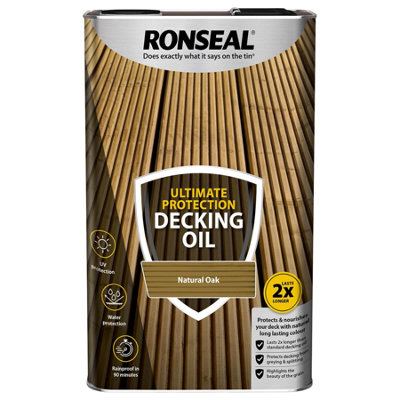 Ronseal Ultimate Protection Decking Oil Natural Oak 5L Lasts Twice As ...