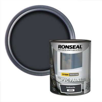 RONSEAL uPVC PAINT ANTHRACITE SATIN 2.5L DIY at B&Q