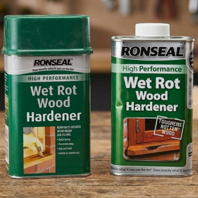 Ronseal Wet Rot Wood Hardener 500ml - Bulk Size Deep Penetrating Timber ...