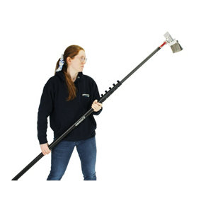 Roof Cleaning Tool, skyScraper Double Head & 30ft Telescopic Pole, Supplied with 11 blades, for roof cleaning.