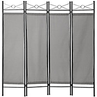 Room divider screen 180x160x2.5cm can be setup with 2, 3 or 4 pieces, 1 element (HxWxD): approx. 180 x 39 x 2.5 cm - grey